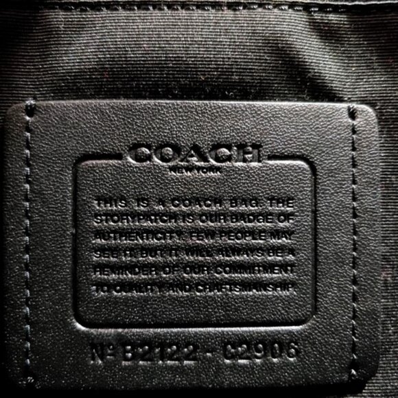 New with Defects COACH Heritage Map Smooth Leather Crossbody Messenger Bag Black - Picture 13 of 16
